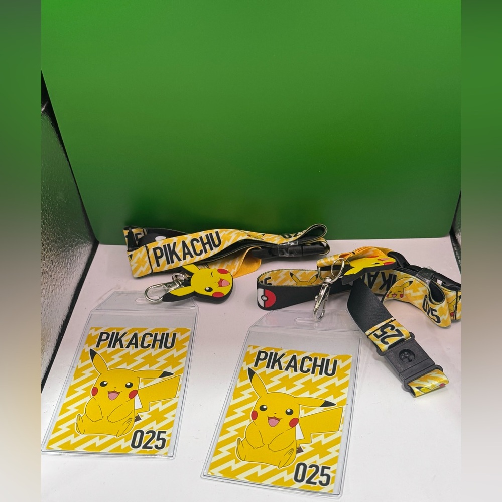 Pikachu Lanyard with ID Holder lot of 2
